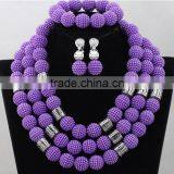 Plastic Necklace Nigerian Wedding Earrings African Bangles Jewelry Sets thumbnail-1