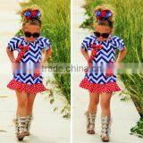 New Arrival Summer Girls Wear Dress Toddlers Party Princess Dress 4th of July European Style Baby Girls Dresses for Wholesale