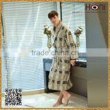 Men's Patterned Cotton Soft Bathrobe With Belt thumbnail-1