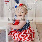 July 4th Chevron Lace Dress Girls Party Wear Plus Size One Piece Dress