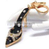 Clear Rhinestone/black Epoxy/gold Plated/high Heel/key Chain