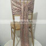 Graceful Popular High Quality Rose Gold Sequin Chair Sash thumbnail-2