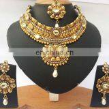 INDIAN BOLLYWOOD DESIGNER PEARL POLKI BRIDAL JEWELRY/JEWELLERY