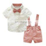 Boy's Summer Shirt, Overalls and Bow Tie Three-piece Suit Boys Summer Suits thumbnail-4