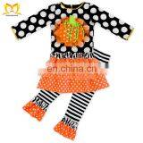 Baby Black White Dots Pumpkin Outfit Halloween Costumes For Kids Boutique Girl Clothing thumbnail-1
