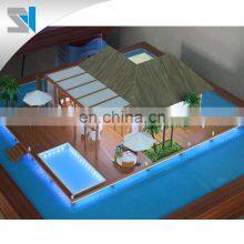 Maldives Beautiful Villa Sandbeach Building Model for Displaying With Miniature Figure and People