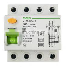 Matismart Type B Rcd 4 Pole 30ma 63A ML60-B 400/415V Circuit Breaker