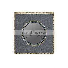 Type 86UK/EU Standard 3 Gang 1/2 Way Wall Push Button Light Switch 10A Acrylic Panel Switches Electrical Metal Brushed Frame