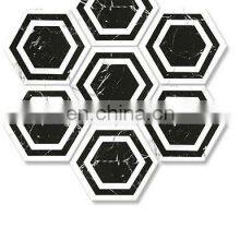Nordic Retro Art INS Style Bathroom Background Wall Black and White Non-slip Hexagonal Tiles 200 * 230 Floor Tiles thumbnail-4