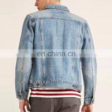 Wholesale China Suppliers New Design European Style Bomber Custom Denim Jacket For Men thumbnail-3