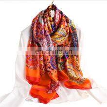 Silk Scarf Female Spring and Summer Simulation Silk Scarf Travel Wild Fashion Light Shawl Sunscreen Beach Towel Scarf thumbnail-5