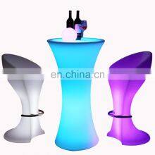 Light up Tall Bar Table Led Light Bar Cocktail Furniture Tables and Chairs Hot Sale High Bar Table and Chairs