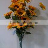 Real Touch Artificial Flowers 5 Heads Artificial Sunflower Bouquet for Wedding Decoration Quality Choice thumbnail-1