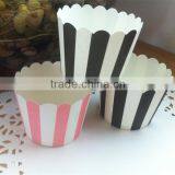 Colourful Stripe Paper Baking Cups Muffin Cases Cupcake Liners Greaseproof Black thumbnail-4