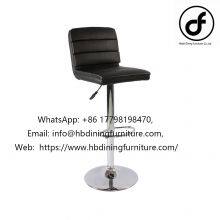 Black Leather Swivel Back Bar Chair thumbnail-1