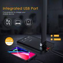 EyeCaring 5 Brightness Levels 5 Lighting Modes LED Adjustable Table Lamp With Wireless USB Charging Port thumbnail-2