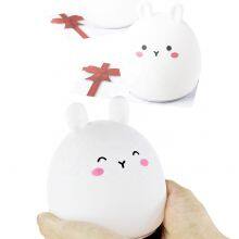 Colorful Rabbit Small Cat Soft Silicon LED Night Light for Kids Children Table Lamp Bedroom Light Changing Tap Control Remote thumbnail-6