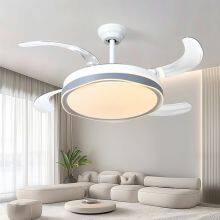42′′ Bladeless Fan With Led Light Chandelier Modern Pendant Lights Retractable Invisible LED Ceiling Fan Light With Remote Control thumbnail-2