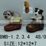 polyresin home decoration dog in shoe