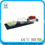 Slate Stone Dinnerware Mat With 3 Pcs Ceramic Small Dish thumbnail-1