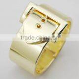 Zinc Alloy Metal Plating 18k Gold Adjustable Wide Gold Cuff Buckle Bangle