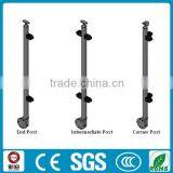 Stainless Post and Glass Outdoor Stair Railings thumbnail-4