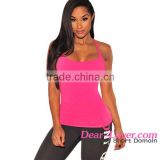 2016 hot sale new Rosy Strappy Halter Gym crop top sweat suit