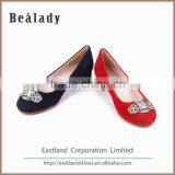 Wholesale China 2016 Soft Rubber Sole Flossy China Cheap Flat Ballerinas Ladies Shoes thumbnail-1