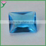 Wuzhou Wholesale Sapphire Blue Rectangle Crystal Glass Gems