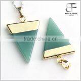 New Trendy Gold Plated Semi-Precious Gemstones Triangular Pyramid Chakra Pendant For Necklace Quality Choice thumbnail-6