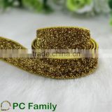Hot sale 5/8 Gold Color Metallic Glitter Ribbon