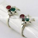 Lovely !! Red Onyx_Green Onyx 925 Sterling Silver Toe Ring For Beautiful Women, Fashion Silver Jewelry, Sterling Silver Jewelry thumbnail-6