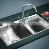 8045A Cupc Sus304 Handmade Hypotenuse Series Square Corner Series Duoble Sinks thumbnail-2