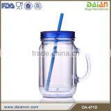 Hot Sale Plastic Mason Jar Beer Mugs Bpa Free thumbnail-4