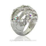 Kingman Fancy Color Crystal Beads O Ring New Engagement Wedding Ring thumbnail-2