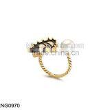 Korean Style Lips Ring With Pearl thumbnail-5