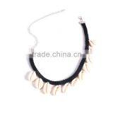 Fashion Necklaces Women Jewelry 2016 Suede Braided Black Rope Sea Shell Pendants Beachwear Choker Necklaces For Summer thumbnail-4
