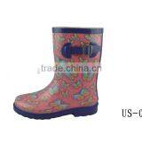 2013 Beautiful Butterfly Girls Rubber Rain Boots