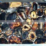 Black Backlit Agate Table Top , Natural Agate Table Top