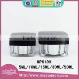 China Supplier Manufacture 15g 30g 50g Square Acrylic Cosmetic Jar thumbnail-1