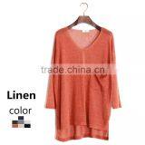 15JW0410 2016 Woman Natural Material Linen Summer Jumpers