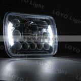 Newest!!! Square 7 Inch Led Headlight for Truck, Tractor With Angel Eyes 45W 5x7 Led Headlight thumbnail-4