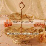 2 Layers French Style Ceramic Cupcake Tray Finger Food Dishes thumbnail-1