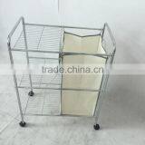 Vivinature New Design Laundry Carts Standard Wire Frame Metal Laundry Trolley Hamper thumbnail-1