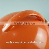 Ceramic Soup Pot/orange Cooking Soup Pot/small Tureen Unique Shape Orange Color Glazed thumbnail-4