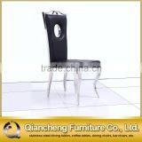 French Script Black Fabric Dining Chair for Banquet thumbnail-2