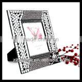 Modern Art Decor Black With Silver Antique Ornate Glass Mosaic Photo Frame Hang for Room thumbnail-4