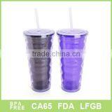 Double Wall Plastic Ice Cream Straw Mugs 24oz thumbnail-1