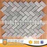 Dark Color Grey Basket Weave Tile Black Basalt Mosaic Tile thumbnail-5