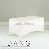 Valencia White Wicker Table - Outdoor Rattan Coffee Table thumbnail-1